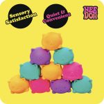 Schylling NeeDoh Teenie Cool Cat - Sensory Squeeze Toy - Contains 3 Mini Groovy Globs - 1.5 Wide - Color May Vary (Pack of 1)