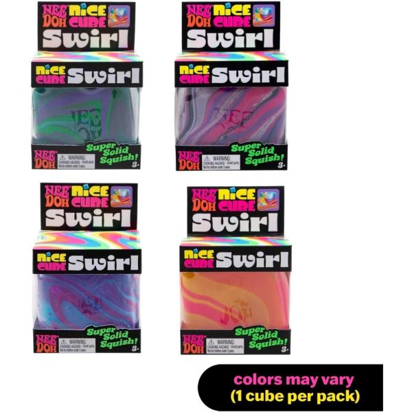 NeeDoh Nice Cube Swirl - Solid Squish - Assorted