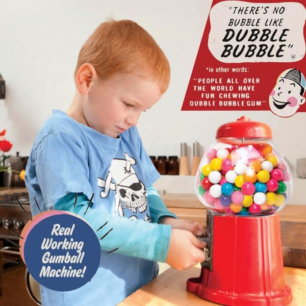 Schylling Brand Classic Retro Gumball Coin Bank - 8.5 Tall - Includes 45 Dubble Bubble Gumballs - Ages 3+
